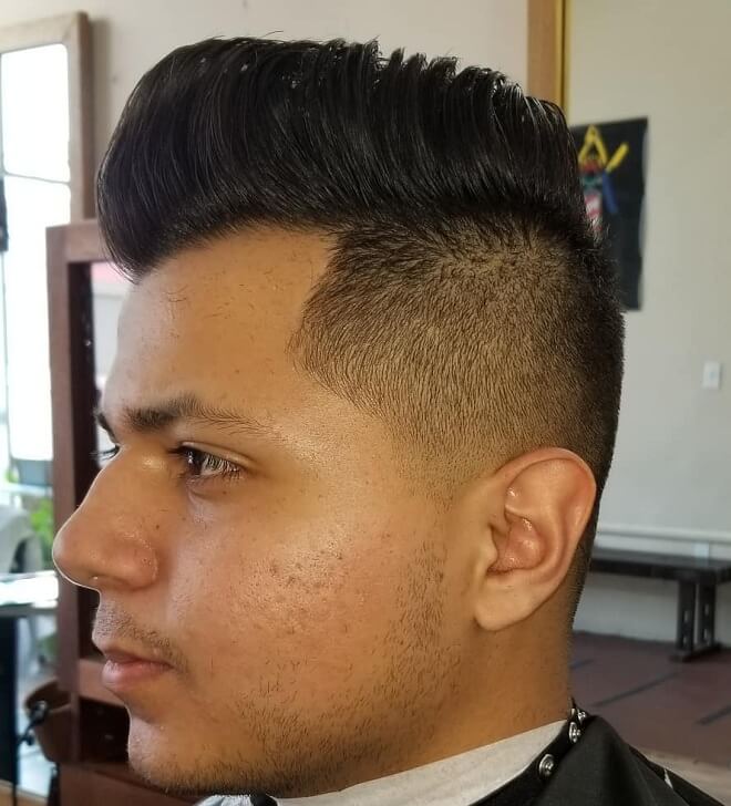 Pompadour Hairstyle with Taper Side