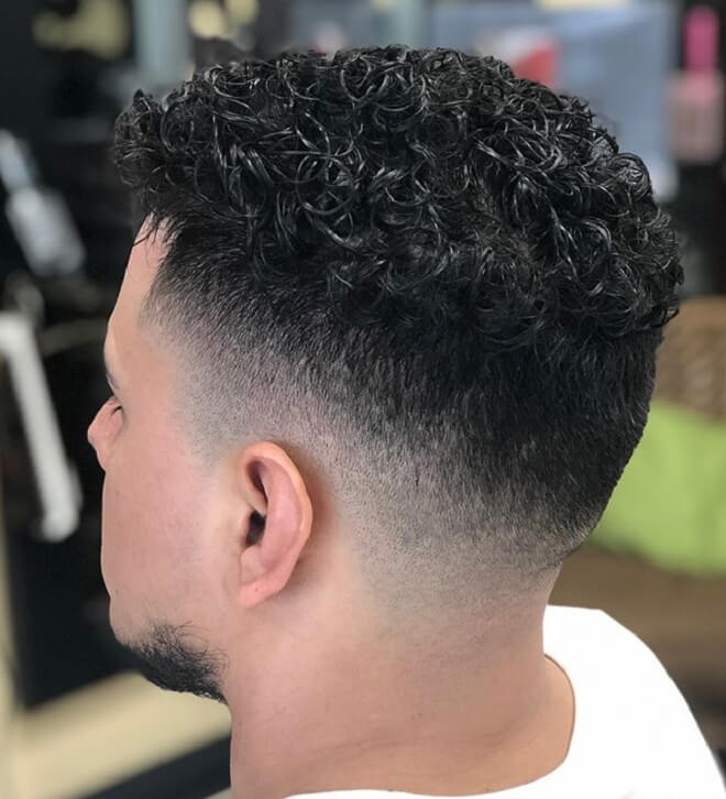 Short Curly with Skin Fade
