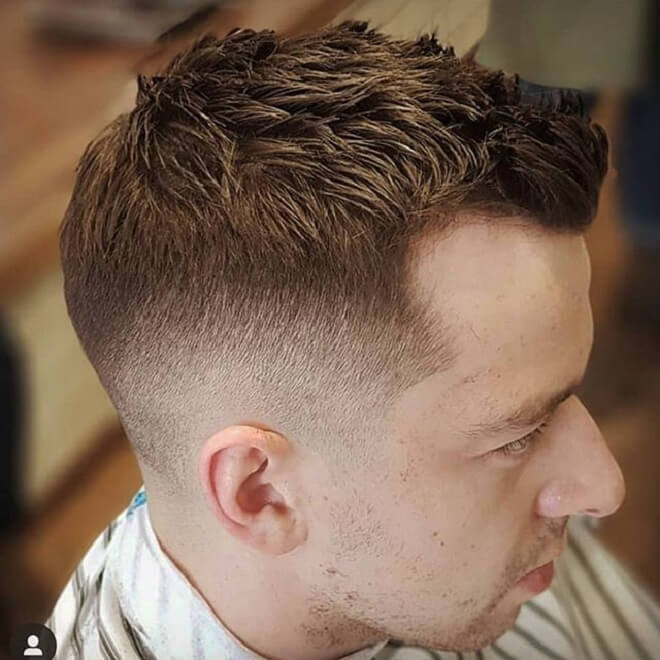 Short Textured Spiky Hair with Low Fade