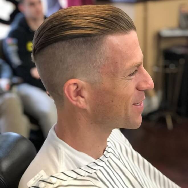 Slick Back with High Fade