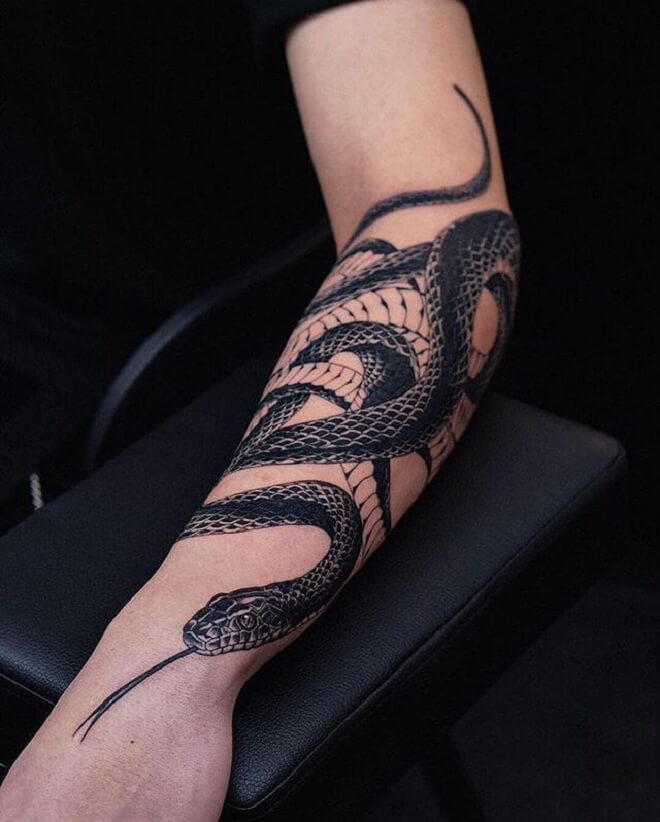 Snake Tattoo on Arm