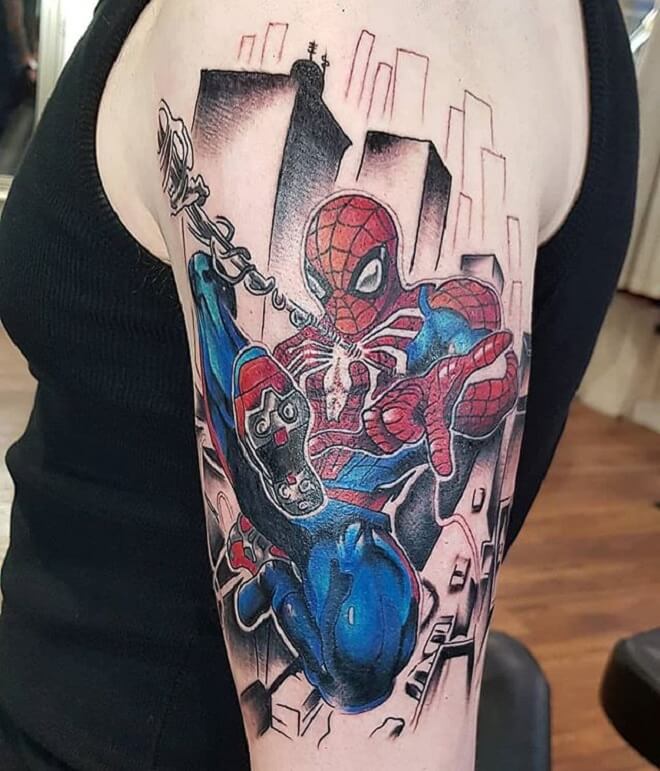 Spiderman Sleeve Tattoo