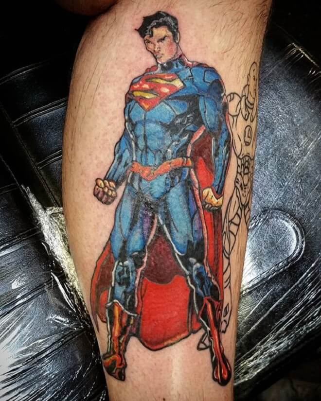 Superman Tattoo for Leg