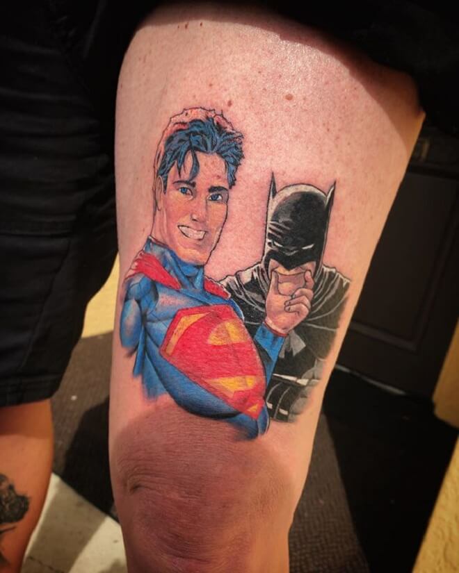 Superman and Batman Tattoo